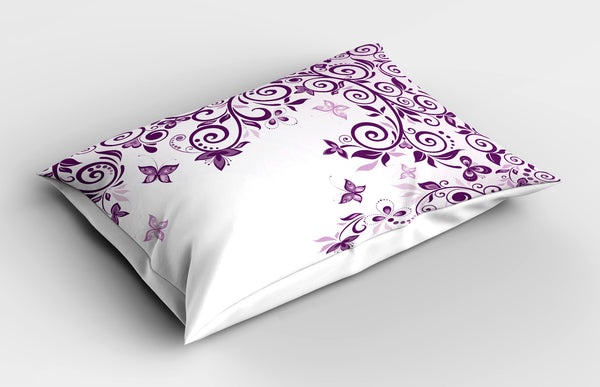 Mauve Printed Pillow Cover Decorative and Machine Washable Shams with Envelope Closure