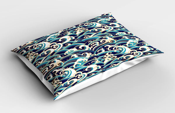 Nautical Printed Pillow Cover Decorative and Machine Washable Shams with Envelope Closure