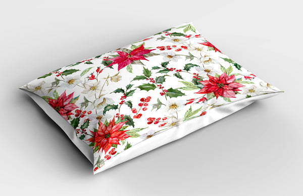 Floral Printed Pillow Cover Decorative and Machine Washable Shams with Envelope Closure