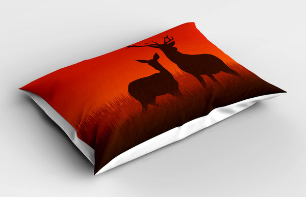 Hunting Printed Pillow Cover Decorative and Machine Washable Shams with Envelope Closure