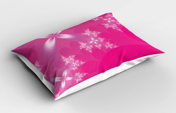 Hot Pink Printed Pillow Cover Decorative and Machine Washable Shams with Envelope Closure