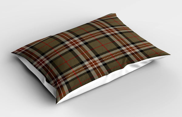 Checkered Printed Pillow Cover Decorative and Machine Washable Shams with Envelope Closure