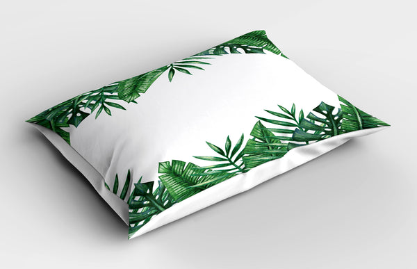 Palm Leaf Printed Pillow Cover Decorative and Machine Washable Shams with Envelope Closure