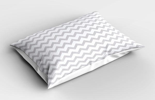 Grey and White Printed Pillow Cover Decorative and Machine Washable Shams with Envelope Closure