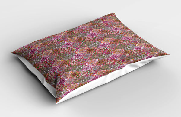 Moroccan Printed Pillow Cover Decorative and Machine Washable Shams with Envelope Closure