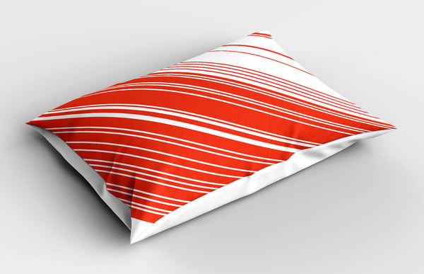 Candy Cane Printed Pillow Cover Decorative and Machine Washable Shams with Envelope Closure