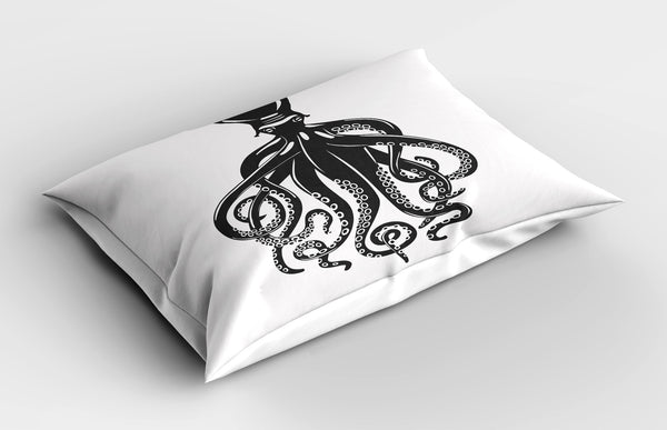 Octopus Printed Pillow Cover Decorative and Machine Washable Shams with Envelope Closure