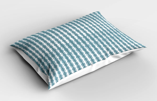 Grey Blue Printed Pillow Cover Decorative and Machine Washable Shams with Envelope Closure