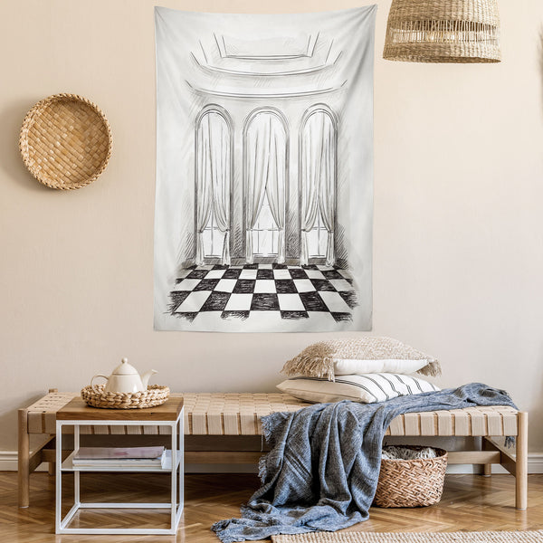 Antique Wall Hanging Tapestry for Bedroom Living Room Dorm Decor Vertical Fabric Poster