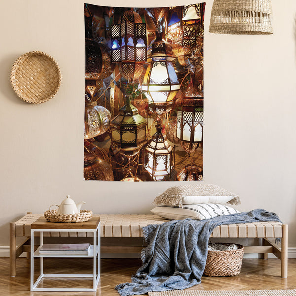 Moroccan Wall Hanging Tapestry for Bedroom Living Room Dorm Decor Vertical Fabric Poster