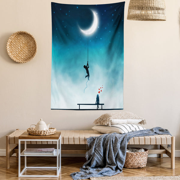 Fantasy Wall Hanging Tapestry for Bedroom Living Room Dorm Decor Vertical Fabric Poster