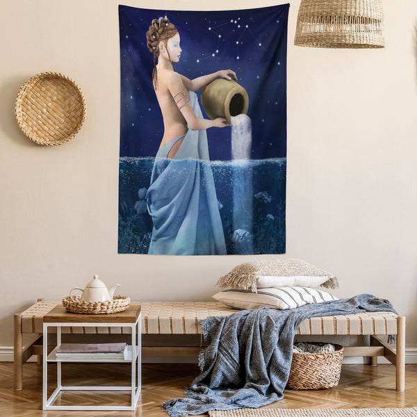 Astrology Wall Hanging Tapestry for Bedroom Living Room Dorm Decor Vertical Fabric Poster