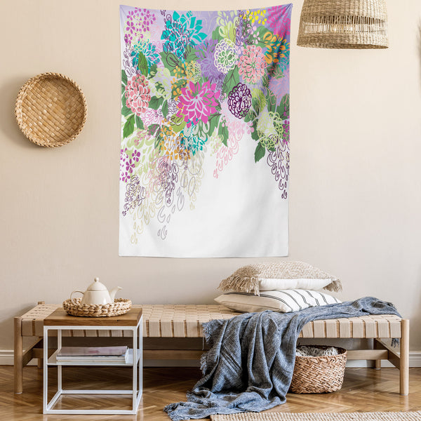 Flower Wall Hanging Tapestry for Bedroom Living Room Dorm Decor Vertical Fabric Poster