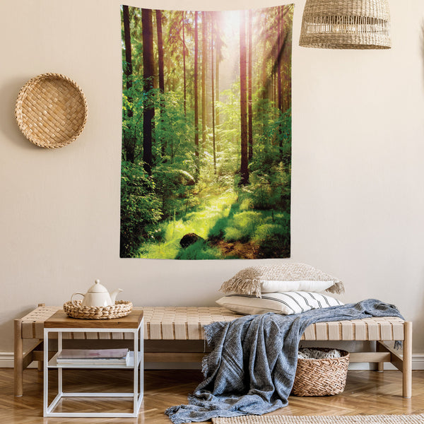 Forest Wall Hanging Tapestry for Bedroom Living Room Dorm Decor Vertical Fabric Poster