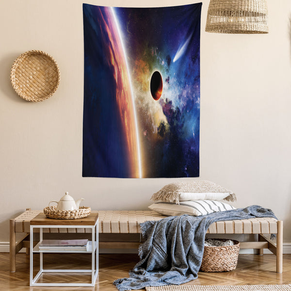 Outer Space Wall Hanging Tapestry for Bedroom Living Room Dorm Decor Vertical Fabric Poster