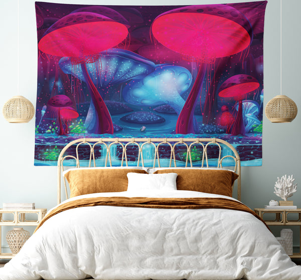 Mushroom Tapestry for Bedroom Living Room Dorm Wall Decor Horizontal Hanging