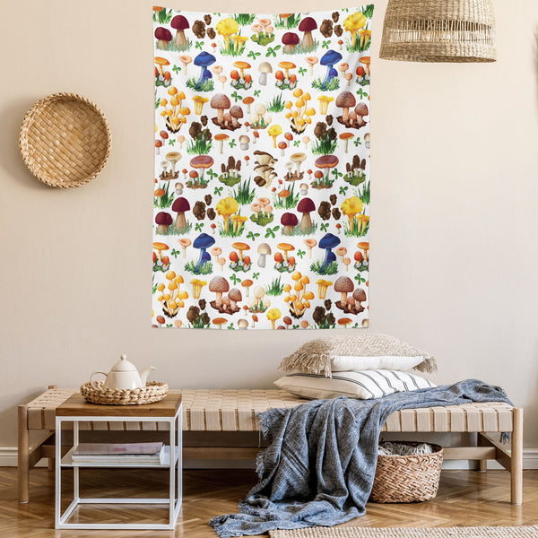 Mushroom Wall Hanging Tapestry for Bedroom Living Room Dorm Decor Vertical Fabric Poster