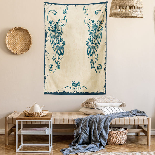 Peacock Wall Hanging Tapestry for Bedroom Living Room Dorm Decor Vertical Fabric Poster