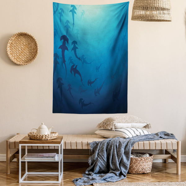 Sea Animals Wall Hanging Tapestry for Bedroom Living Room Dorm Decor Vertical Fabric Poster