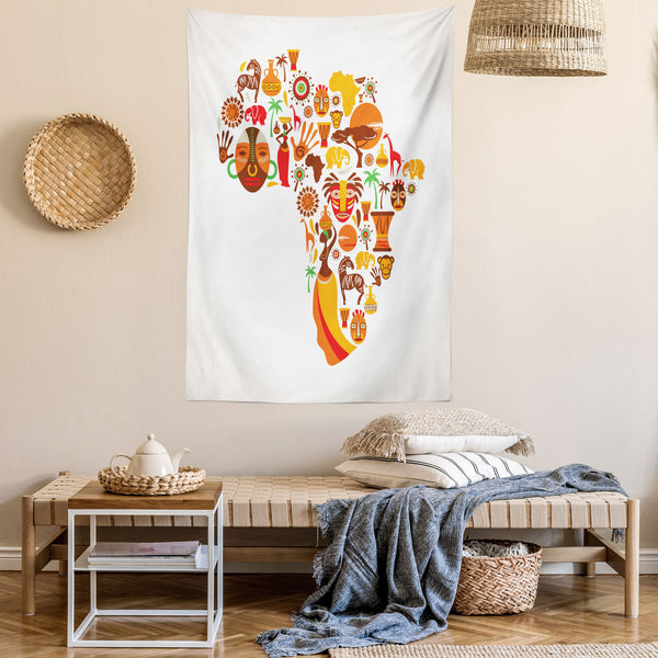 African Wall Hanging Tapestry for Bedroom Living Room Dorm Decor Vertical Fabric Poster