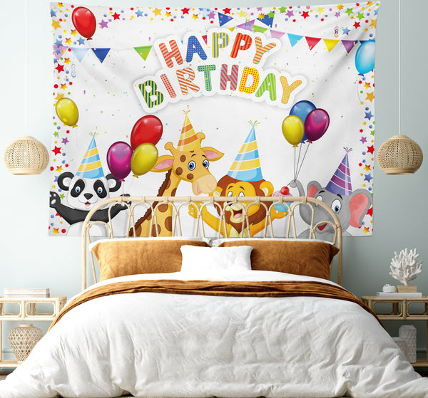 Birthday Tapestry for Bedroom Living Room Dorm Wall Decor Horizontal Hanging