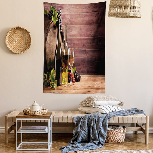 Wine Wall Hanging Tapestry for Bedroom Living Room Dorm Decor Vertical Fabric Poster