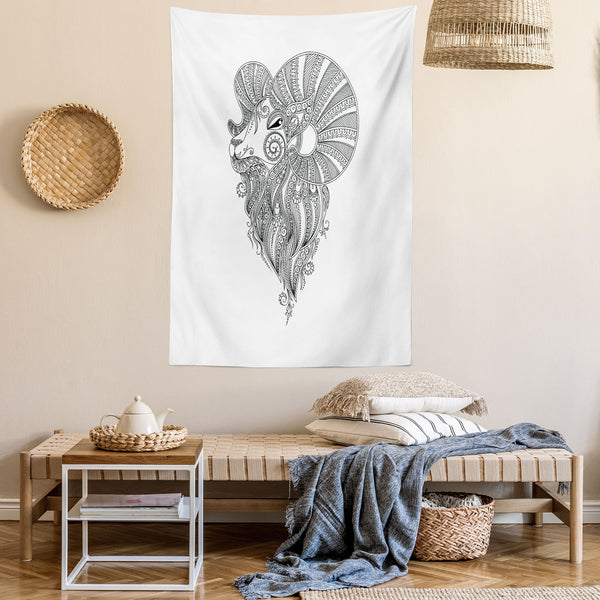 Zodiac Aries Wall Hanging Tapestry for Bedroom Living Room Dorm Decor Vertical Fabric Poster