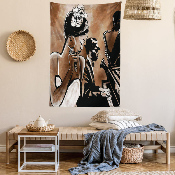 Jazz Wall Hanging Tapestry for Bedroom Living Room Dorm Decor Vertical Fabric Poster