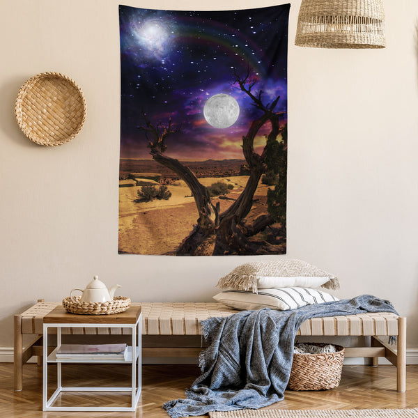 Moon Wall Hanging Tapestry for Bedroom Living Room Dorm Decor Vertical Fabric Poster