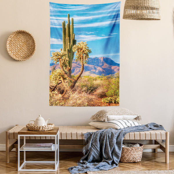 Cactus Wall Hanging Tapestry for Bedroom Living Room Dorm Decor Vertical Fabric Poster