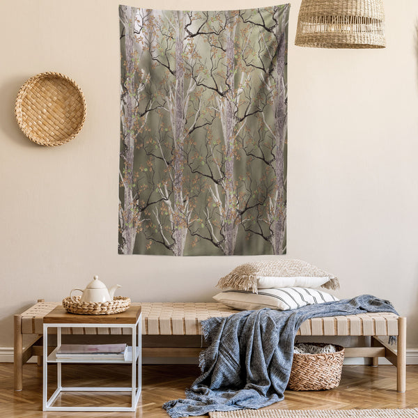 Woodland Wall Hanging Tapestry for Bedroom Living Room Dorm Decor Vertical Fabric Poster