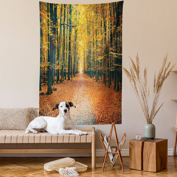 Forest Lightweight Wall Hanging Tapestry for Bedroom Living Room Dorm Decor Vertical Fabric Poster with Rod Pocket