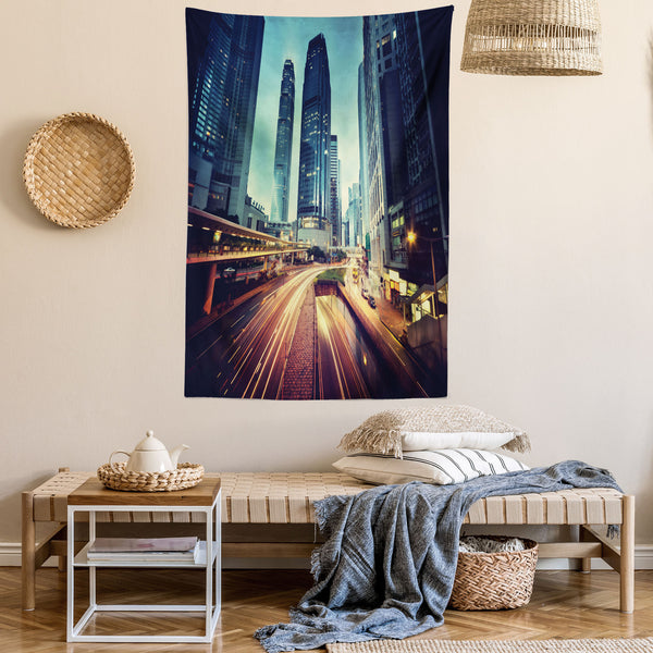 Urban Wall Hanging Tapestry for Bedroom Living Room Dorm Decor Vertical Fabric Poster