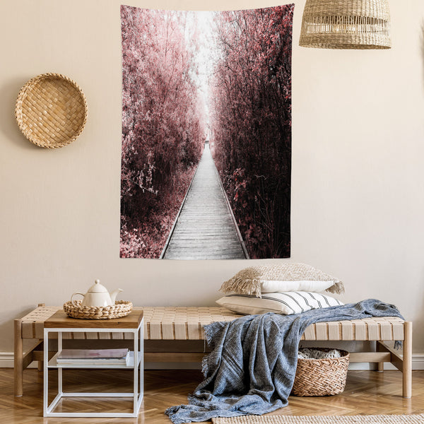 City Park Trees Wall Hanging Tapestry for Bedroom Living Room Dorm Decor Vertical Fabric Poster