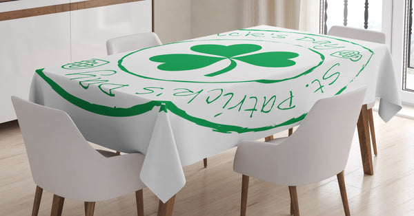 St. Patrick's Day Rectangular Tablecloth for Dining Room Kitchen Decor Durable Washable Satin Polyester Fabric