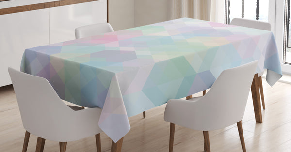 Pastel Rectangular Tablecloth for Dining Room Kitchen Decor Durable Washable Satin Polyester Fabric