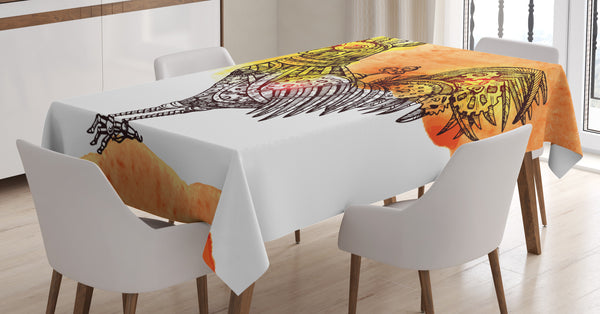 Steampunk Rectangular Tablecloth for Dining Room Kitchen Decor Durable Washable Satin Polyester Fabric