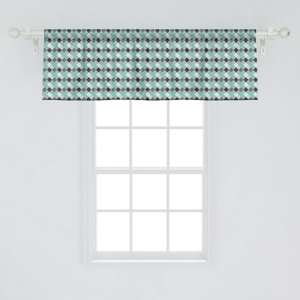 Geometric Decorative Valance Kitchen Curtain with Rod Pocket