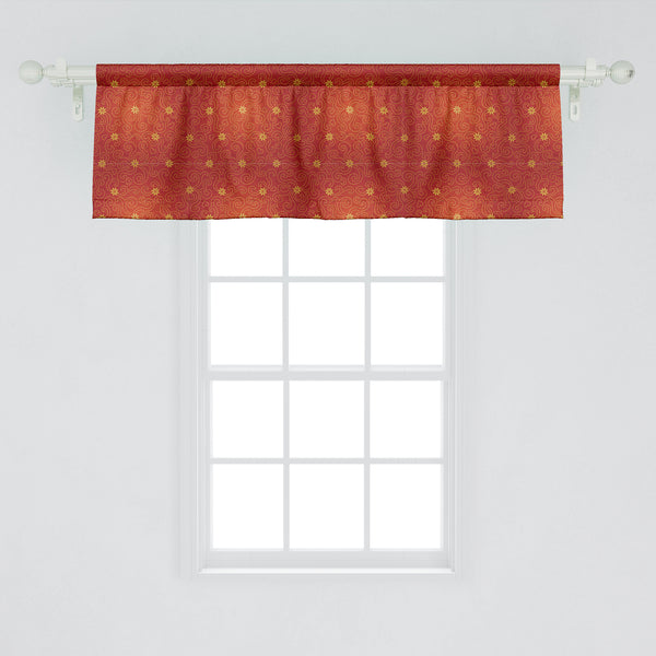 Floral Decorative Valance Kitchen Curtain with Rod Pocket