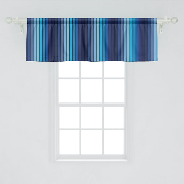 Navy Decorative Valance Kitchen Curtain with Rod Pocket