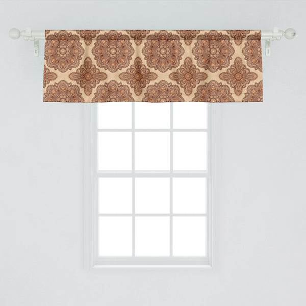 Ethnic Decorative Valance Kitchen Curtain with Rod Pocket