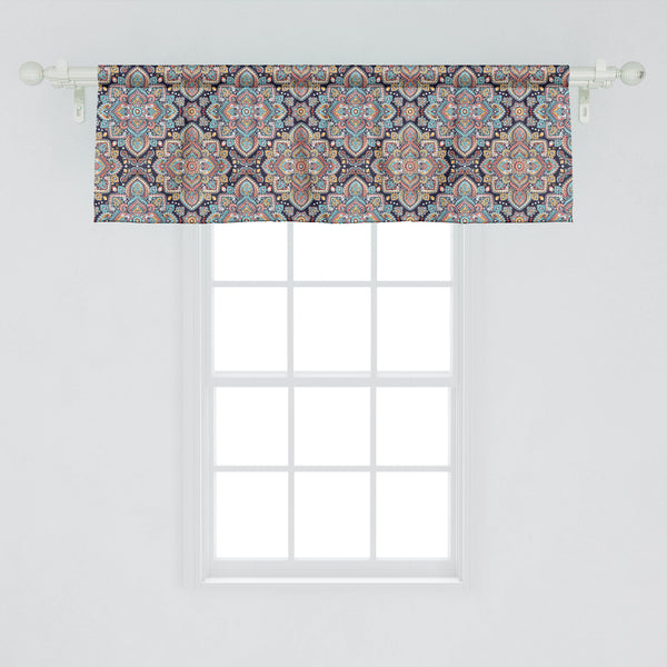 Ethnic Decorative Valance Kitchen Curtain with Rod Pocket