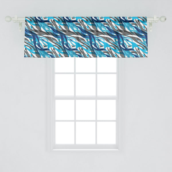 Abstract Decorative Valance Kitchen Curtain with Rod Pocket