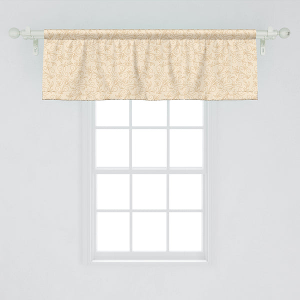 Beige Decorative Valance Kitchen Curtain with Rod Pocket