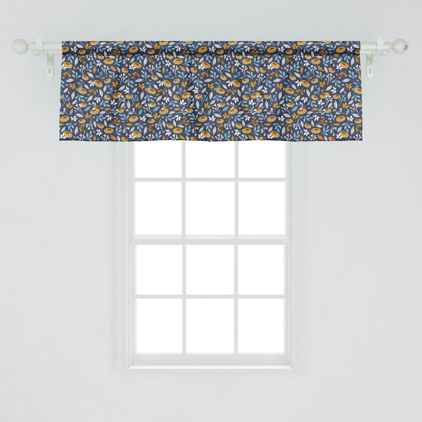 Leaf Decorative Valance Kitchen Curtain with Rod Pocket