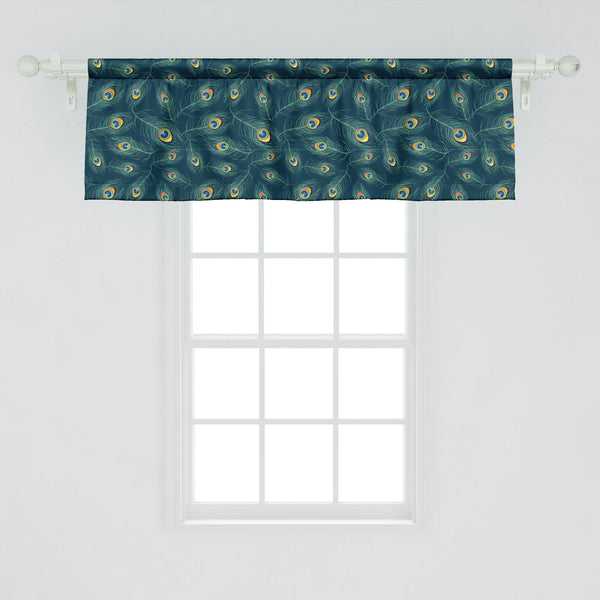 Feather Decorative Valance Kitchen Curtain with Rod Pocket