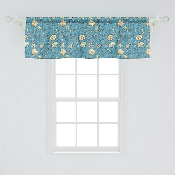 Under the Sea Decorative Valance Kitchen Curtain with Rod Pocket