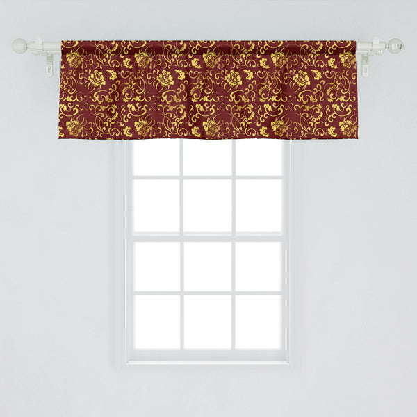 Vine Decorative Valance Kitchen Curtain with Rod Pocket