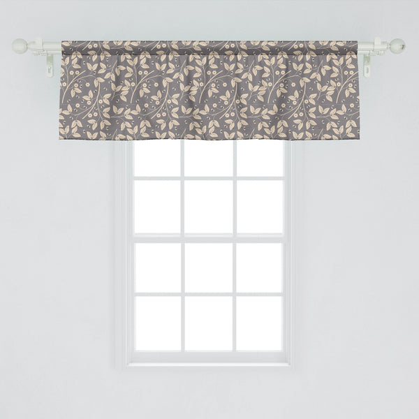 Leaves Decorative Valance Kitchen Curtain with Rod Pocket