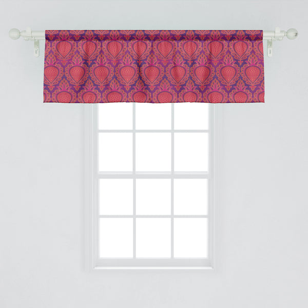 Fuchsia Decorative Valance Kitchen Curtain with Rod Pocket